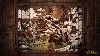 Mountain snow trees bushes fantasy - snow free wallpaper