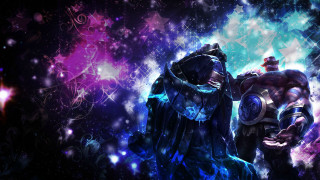 Couple people colorful background stars - art free wallpaper for desktop