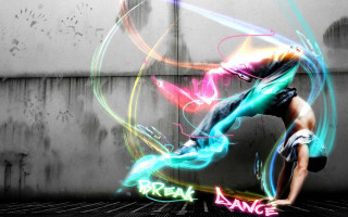 Man handstand neon lights graffiti - graffiti art free wallpaper