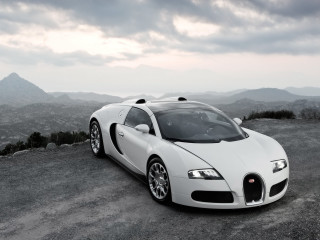 White car gravel road mountains - neoclassicism free wallpaper for desktop