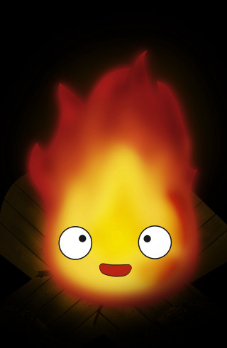 Cartoon fire face eyes on - a face free wallpaper