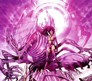 Woman purple dress demon sword - a demon free wallpaper