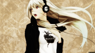 Woman headphones black jacket ears - headphone free wallpaper