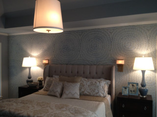 Bedroom bed two lamps dresser - two lamp free wallpaper