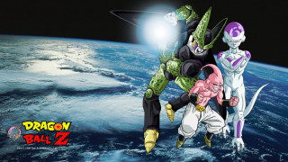 Dragon ball characters space earth - the background and a caption free wallpaper