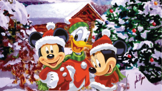 Mickey mouses christmas tree house - naive free wallpaper for desktop