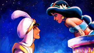 Man woman staring star filled - a painting of a man and woman free wallpaper