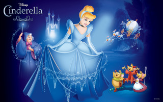 Princess friends blue dress castle - a castle in the background free wallpaper