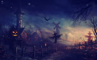 Halloween cemetery cross fullmoon night - a cross free wallpaper
