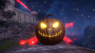 Pumpkin glowing eyes rock dark - a rock free wallpaper