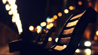 Bench sidewalk dark lights background - a photo free wallpaper
