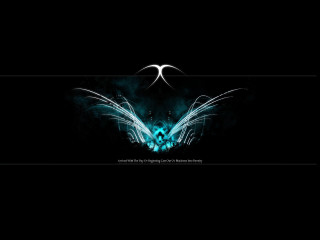 Black background blue butterfly white - abstract art free wallpaper