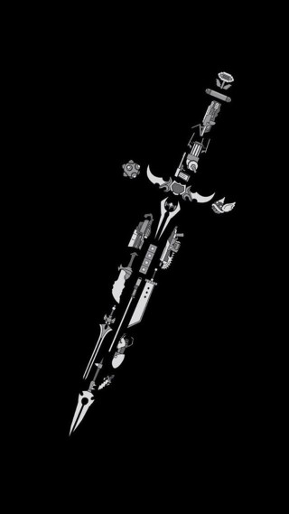 Sword skull cross black white - the front free wallpaper
