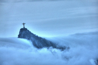 Cross mountain clouds sky person - a sky background and a person free wallpaper