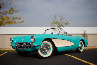 Turquoise white car parking lot - a white roof free wallpaper
