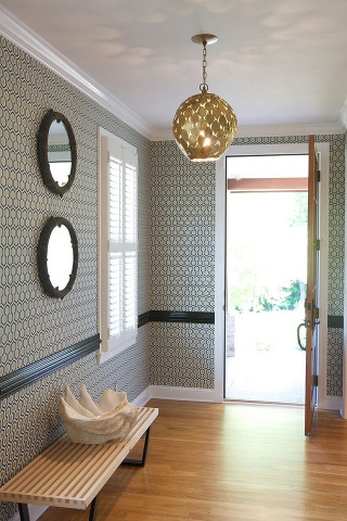 Hallway bench mirror door window - anne rigney free wallpaper