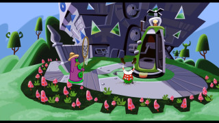 Cartoon woman man house giant - a cartoon scene free wallpaper
