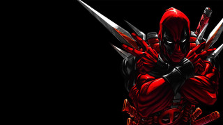 Deadpool character swords red hoodie - a red hoodie free wallpaper