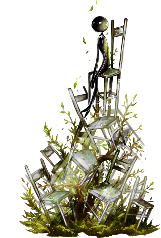 Man sitting chair pile green - autodestructive art free wallpaper