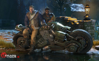 Man woman motorcycle video game - unreal engine 5 free wallpaper