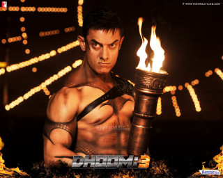 Man holding torch fire background - his hand free wallpaper