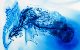 Blue white abstract painting leaf - analytical art free wallpaper