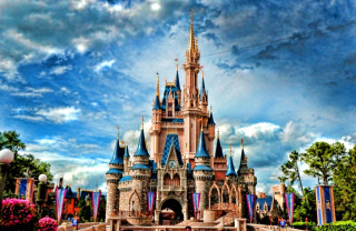 Castle sky background clouds blue 2 - a castle free wallpaper
