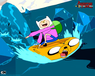 Cartoon shark boat ocean panfuturism - a cartoon character riding free wallpaper