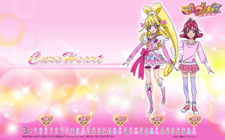 Anime girls pink background hearts 2 - heart free wallpaper