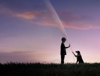 Woman child kite field sunset - nearby free wallpaper