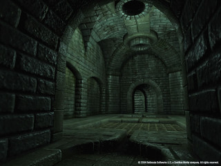 Dark tunnel light brick floor - the end of it free wallpaper