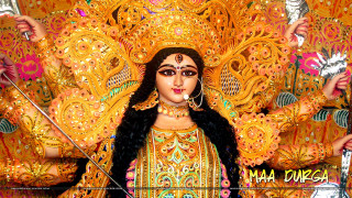 Woman costume sword headdress gold - a gold background free wallpaper