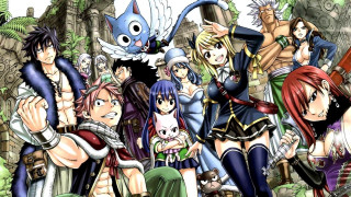 Anime characters forest cat bird - top of it free wallpaper