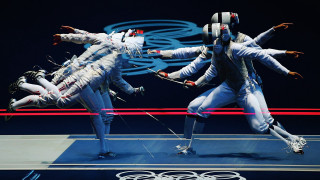 Fencing group trick blue surface - fabien charuau free wallpaper