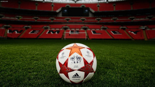 Soccer ball green field stadium 6 - a mosaic free wallpaper
