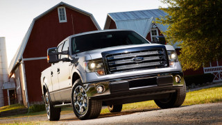 Silver truck parked barn red - a silver truck free wallpaper