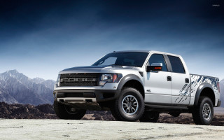 White truck mountain dark sky - a mountain range in the background free wallpaper