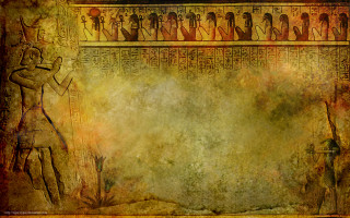 Egyptian art man woman holding - a staff free wallpaper