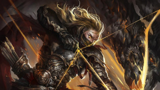 Woman sword demon back flaming - dai jin free wallpaper