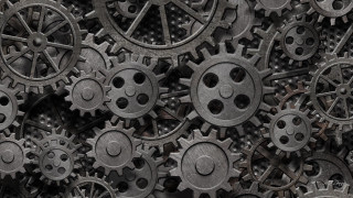 Metal gears bunch wall collection - mechanical free wallpaper