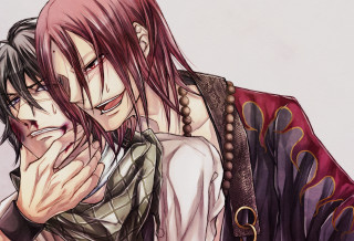 Couple hugging hands together face - gapmoe yandere grimdark free wallpaper