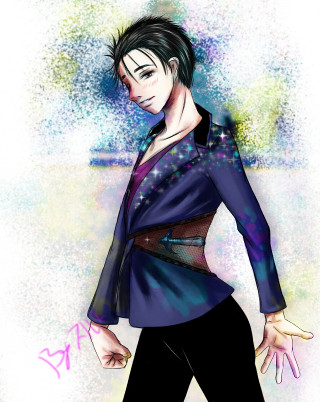 Male character purple shirt black - a purple shirt free wallpaper