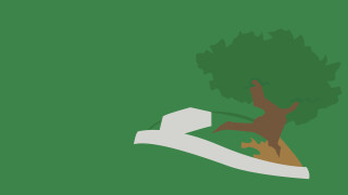 Tree ribbon sign middle decoration - vector curve free wallpaper