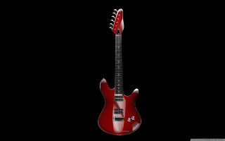 Red electric guitar black background 2 - 3 d model free wallpaper
