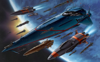 Fighter jets blue sky planet - dieselpunk free wallpaper