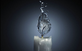 Candle water splash 3d render - a candle free wallpaper