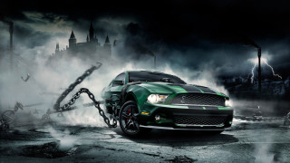 Green mustang parking lot chain - a parking lot free wallpaper