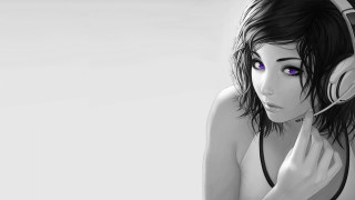 Woman headphones sad look camera - a sad look free wallpaper