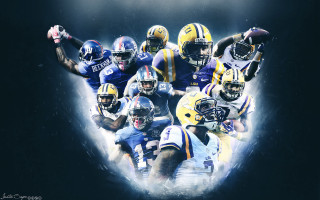 Football players spotlight team photo - a group of football players free wallpaper