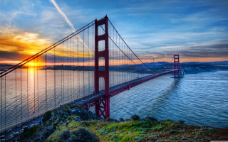 Sunset golden gate bridge san - a sunset view free wallpaper